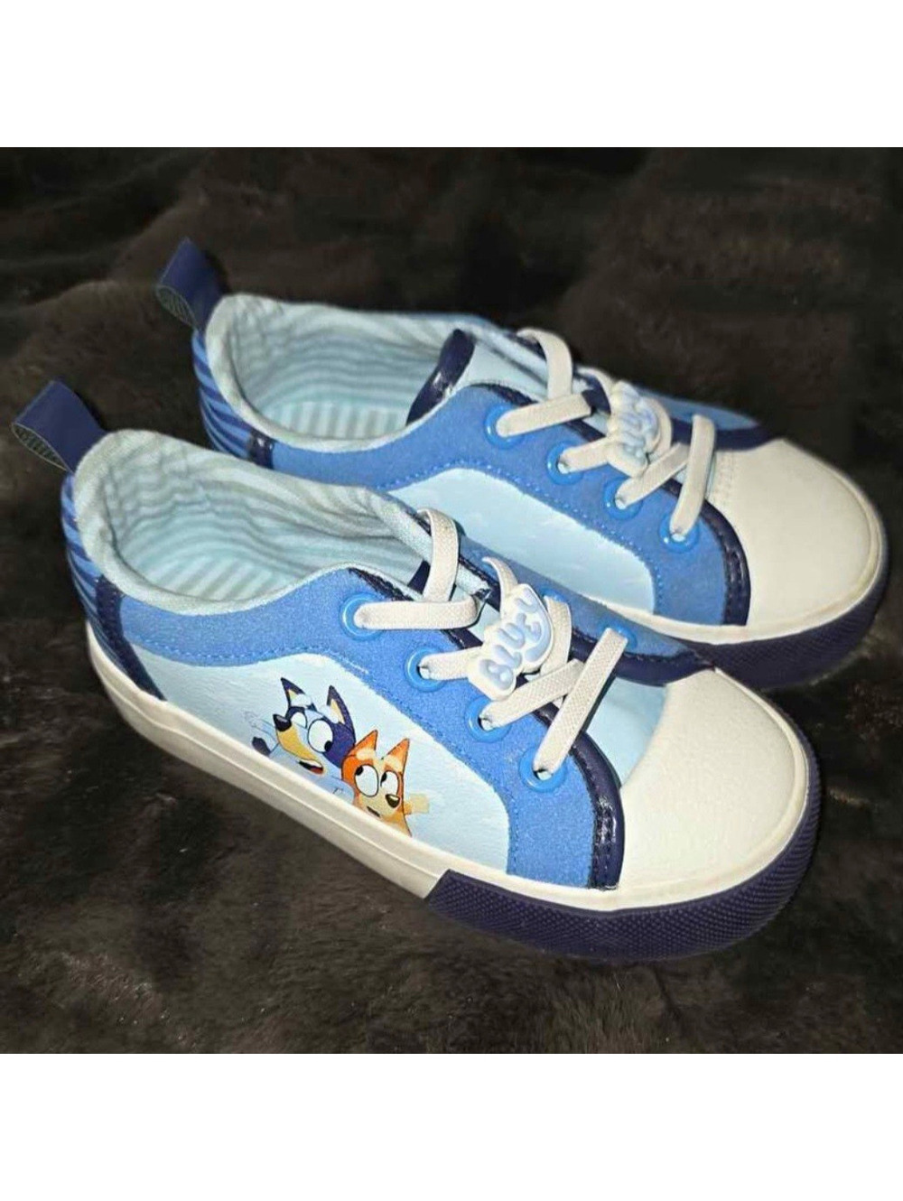 Ludo Studio Bluey Bingo Unisex Kids Lace Up Low Top Sneakers US 10 Blue/White